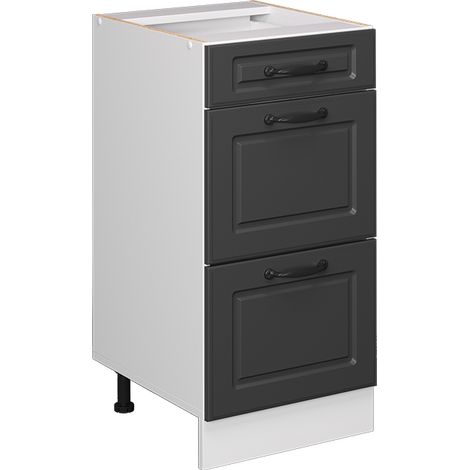 Meuble cuisine R-Line, Anthracite campagne, 40 cm avec tiroirs, sans plan de travail, Vicco (1/5)