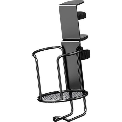 Support de boisson pivotant à 360 degrés et crochet pour casque en acier robuste Fixation de surface de travail pour station de travail résidence zone de cuisson Espace économique Pince sur (1/5)
