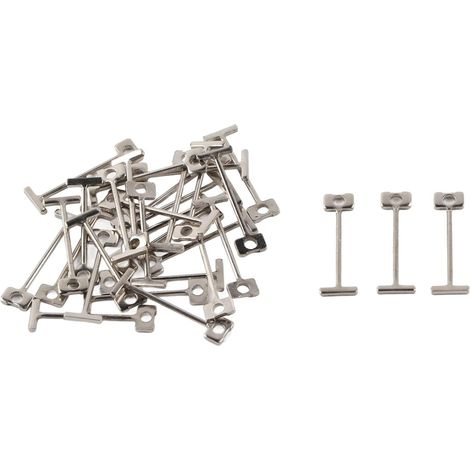 100pcs(15mm) T‑pins Remplacement De Tuile Aiguilles en Acier, Goupilles en T Remplaçables pour Niveleur, Outils De Construction De Carrelage De Rechange Réutilisables (1/5)