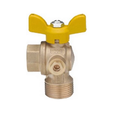 VALVOLA A SFERA PER GAS PASSAGGIO TOTALE A SQUADRA FM CON FARFALLA 3/4&quot DN 20