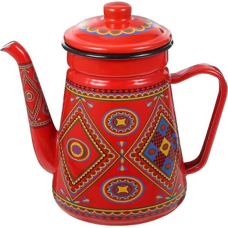 Bouilloire d'extérieur, cafetière de camping, bouilloire chauffante en émail de 1,5 L pour une utilisation à la maison et en extérieur (1/3)