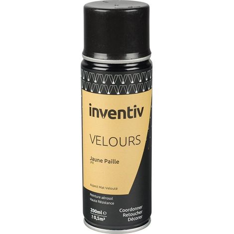 Peinture aérosol Velours Jaune paille JF8 - Inventiv