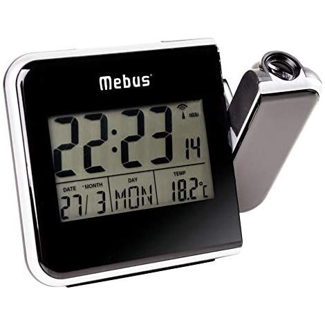 Mebus 42425 reloj despertador electrónico negro con proyección de hora (1/2)