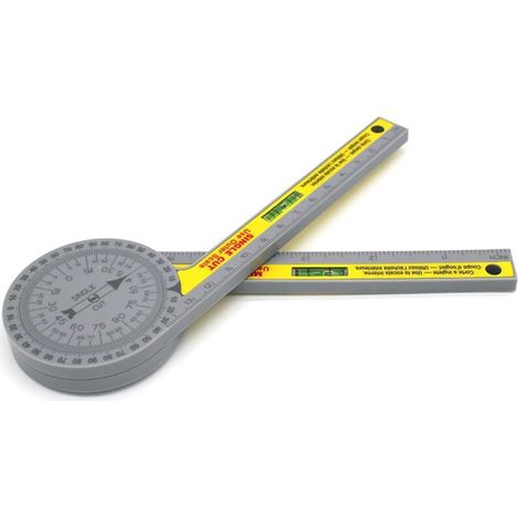 AIDUCHO Rapporteur de scie à Onglet, 360 degrés, règle d'angle de Rotation en Plastique, Outil de Mesure de jauge d'angle de Haute précision, 7 pouces (Double Bulle) (1/5)