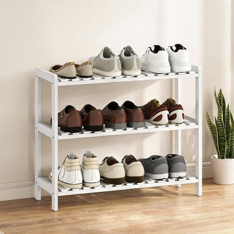 Meuble à chaussures 3 niveaux bois pin 70 x 26 x 57,5 cm (1/5)