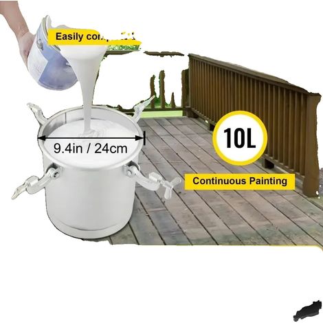 Pot de peinture sous pression, capacité de 10L, pistolet pulvérisateur haute efficacité, 10L, 220V-240V Prise EU (1/2)
