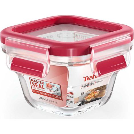 TEFAL CAIXA MASTERSEAL VIDRO QUADRADA 180ML