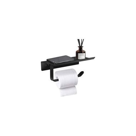 Wandmontierter Toilettenpapierhalter, Toilettenpapierrollenhalter, Wandmontierter Toilettenpapierhalter aus Aluminium mit geräumigen Ablagen, für Toiletten, Küchen, Badezimmer, Aufbewahrung (1/5)