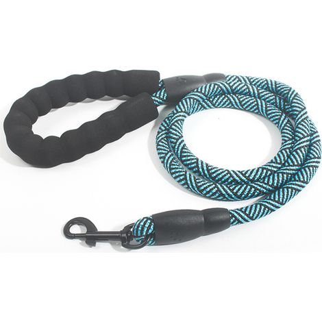 Hundeleine mit sicherem Schaumstoffgriff, zugfest, für große Hunde, mit Schnalle, ideal für Training und Spaziergänge. Farbe: Pfauenblau, Größe M, 1,5 m. (1/5)