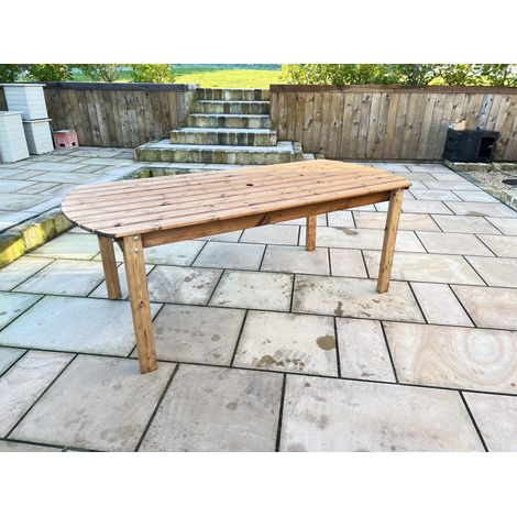 Charles Taylor 7ft Rounded Edge Rectangular Wooden Outdoor Dining Table