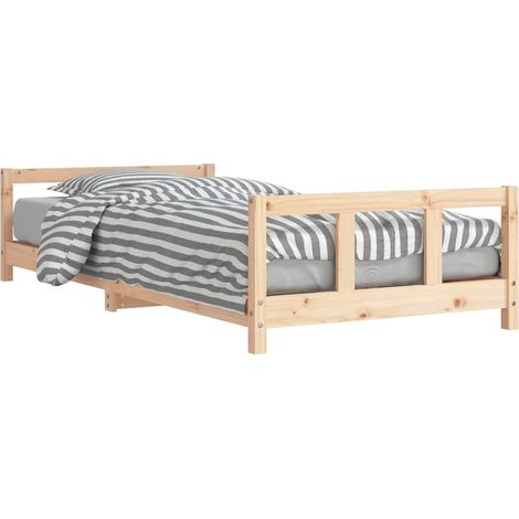 Lit simple Cadre de lit pour enfants 90x200 cm bois de pin massif (1/5)