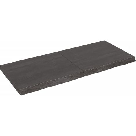 Étagère murale marron foncé bois chêne massif traité (1/5)