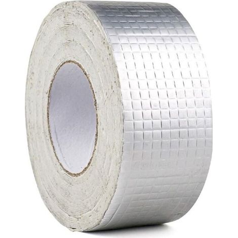 Ruban butyle étanche aluminium - Imperméable et ignifuge Résistant aux UV - Réparation toitures et fuites - 5 cm x 5 m (1/4)