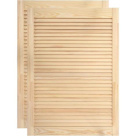 Puertas de lamas 2 piezas Madera maciza de pino 69x39,4 cm 020003896 (1/5)