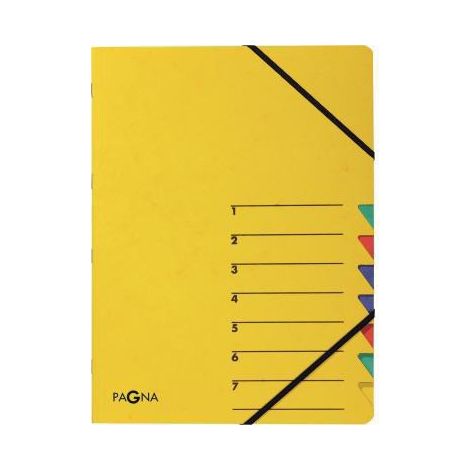 Ordnungsmappe EASY DIN A4 225g/m² Pressspankarton Farbe: gelb Farbe des Fächerblocks: mehrfarbig 7 Fächer (1/4)