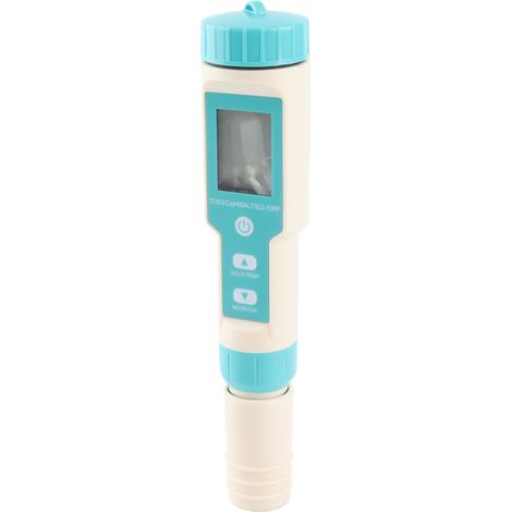 Testeur de qualité d'eau de poche multiparamètre 7 en 1 (pH/TDS/EC/ORP/SG/Salinité/Température) avec électrodes remplaçables C-600, pH-mètre pour piscines, eau potable et aquariums, avec rétroéclairag (1/5)