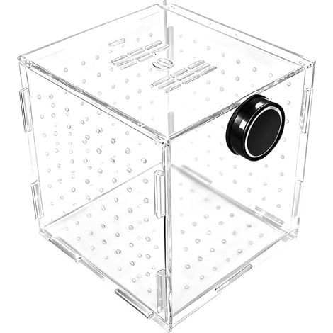 Breeding Box, Transparent Acrylic, Feeding Hole, Magnetic Attachment, Freshwater and Saltwater Aquarium (1/5)