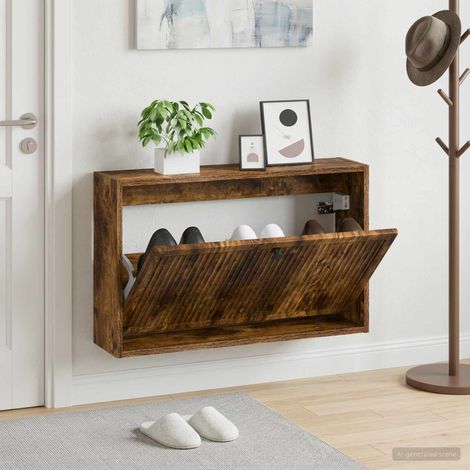 vidaXL Wall-Mounted Shoe Cabinet EDE 71 x 17 x 43 cm Engineered Wood (1/5)