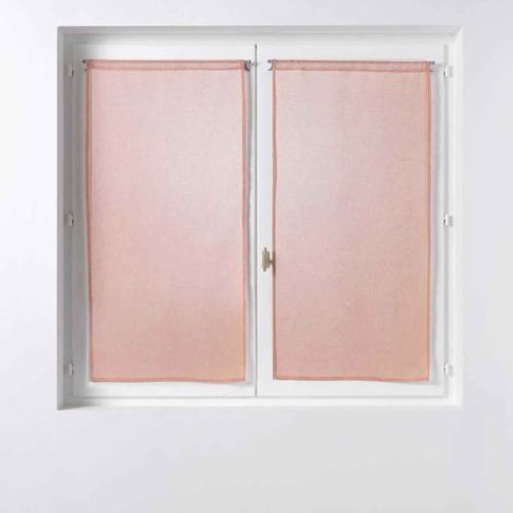 Paire de Voilages "Sandra" 60x90cm Rose (1/4)