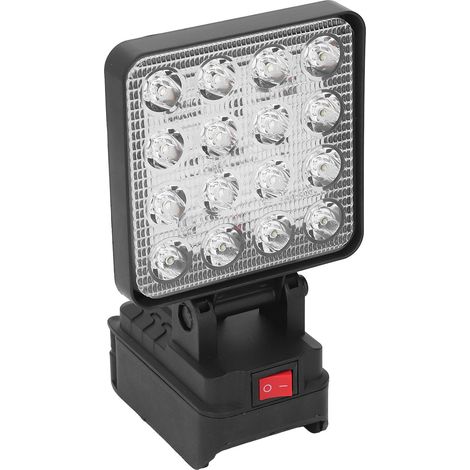 Lampe de travail LED carrée de 4 pouces, 16 LED, haute luminosité, étanche, sans fil, pour batterie 20V DCB208 (1/5)