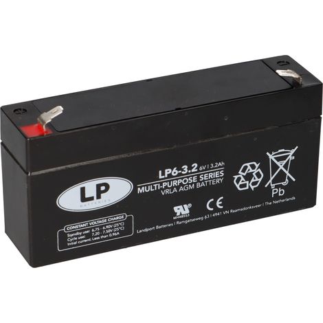 Landport Blei Akku LP6-3,2 6V 3,2Ah AGM T1 wartungsfrei (1/5)
