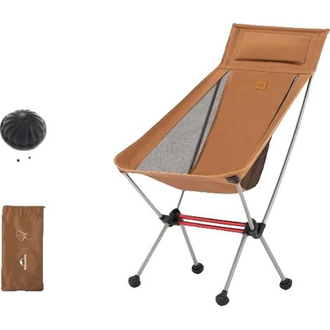 Chaise pliante, légère, tissu durable, L02 jaune (1/2)
