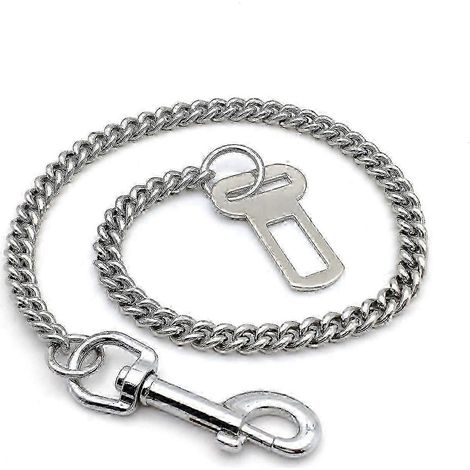 Ceinture de sécurité en acier inoxydable pour chien, harnais de sécurité résistant aux morsures pour siège auto pour grands chiens. (1/4)
