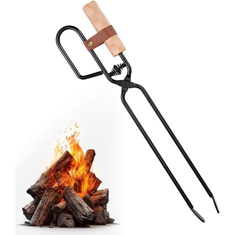 Pinze per camino a molla da 46 cm - Attrezzi multiuso per caminetto - Stufa per barbecue e falò (1/5)