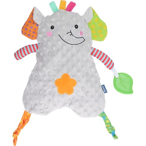Couverture bébé en coton velours doux, lavable, infroissable, compagnon de sommeil apaisant pour nouveau-né, motif éléphant (1/5)