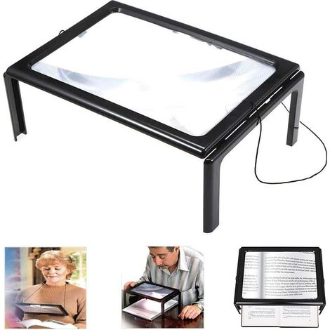 Loupe de lecture pleine page avec lumière LED (1/2)