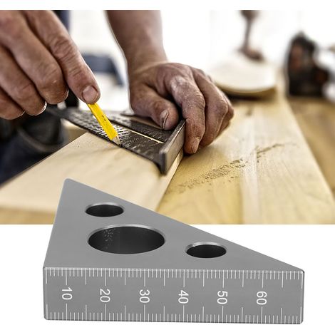 Mini-Winkelmesser (45/90 Grad) aus matter Aluminiumlegierung, Messwerkzeug für die Holzbearbeitung (1/5)