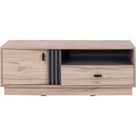 Wohnzimmer-Lowboard 125 cm breit in Eiche Nb. mit 1 Tür, 1 Schublade ANTIGUA-133 (1/5)