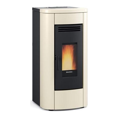 Extraflame – Poêle à granulés canalisable 8 kW – Rendement 92.5% – Ventilation frontale avec fonction Confort – Évacuation des fumées arrière/supérieure