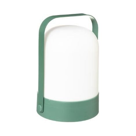 Atmosphera – Lampe portable LED extérieure 22 cm – Métal et polypropylène – Couleur gris – Alimentation 2 piles AA – Idéale pour camping et jardin