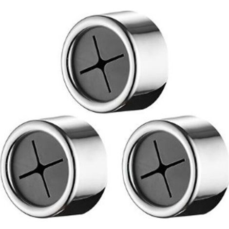 Lot de 3 crochets porte-serviettes, inox/ABS/PVC, adhésif, argent (1/5)