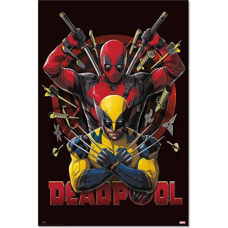 Deadpool and Wolverine Comic Art Poster, 24x36 Inches