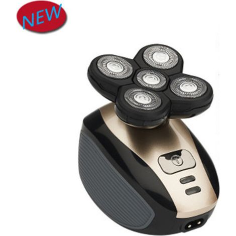 Rasoir électrique 5 en 1 étanche avec 5 têtes flottantes, tondeuse et rasoir visage USB pour homme. Utilisation sur peau sèche ou humide. (1/5)