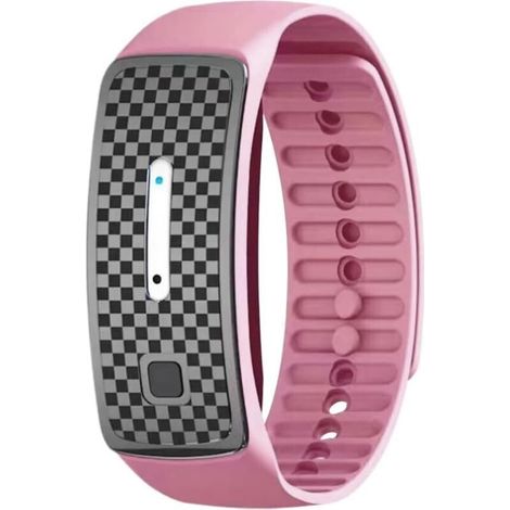 Bracelet anti-moustiques ultrasonique, 3 modes, étanche, rechargeable, pour le camping, la pêche, les sports de plein air (rose) (1/5)