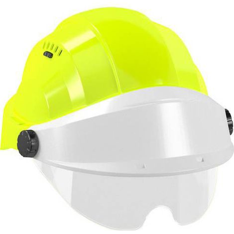 CASQUE CHANTIER 'ORIZON' FLUO JAUNE VISIERE BLANCHE AVEC LUNETTE TALIAPLAST - 563771
