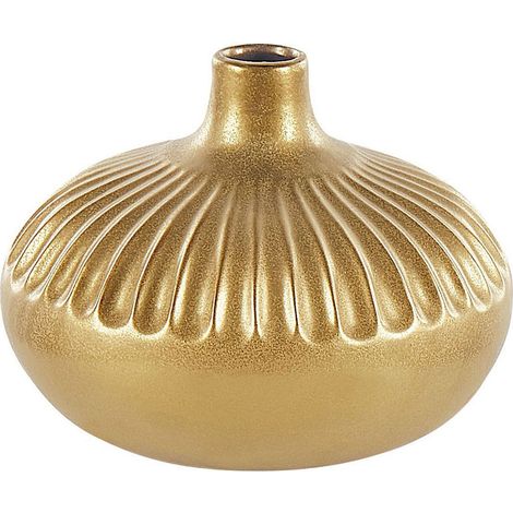 Dekovase CERCEI Steinzeug 20 cm Gold