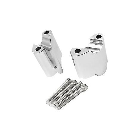 2 Stück Lenkererhöhungs-Montageklemme Motorradteile Höherlegungsadapter für Harley XL 1200X Forty-Eight 2010-2017 (Silber)