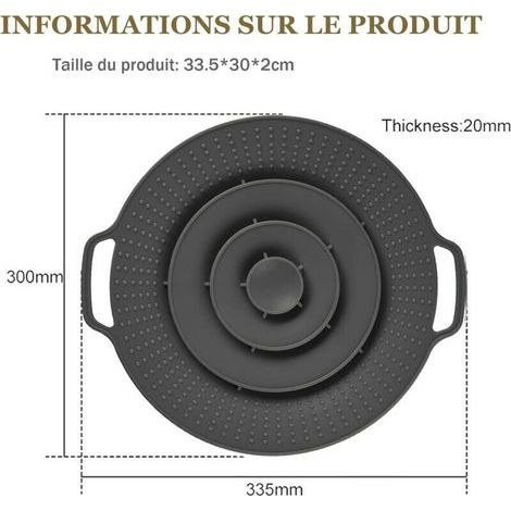 Couvercle anti-débordement en silicone haute température – Idéal pour poêles et casseroles – Protection anti-ébullition efficace (1/3)