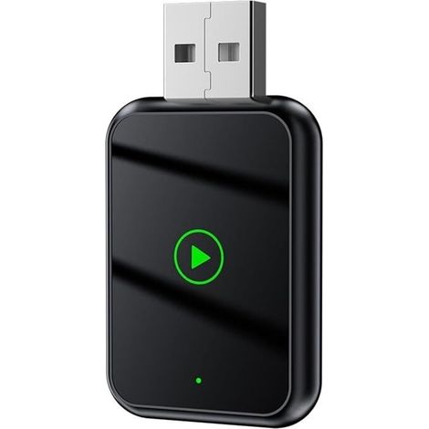 La caja de conectividad para el automóvil es inalámbrica y compatible con adaptadores CarPlay, convirtiendo las interfaces cableadas en interfaces inalámbricas - Negro. (1/4)
