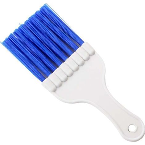 Brosse de nettoyage pour condenseur et radiateur, manche blanc et tête bleue, kit d’outils de décapage et d’entretien pour éliminer la poussière et les saletés