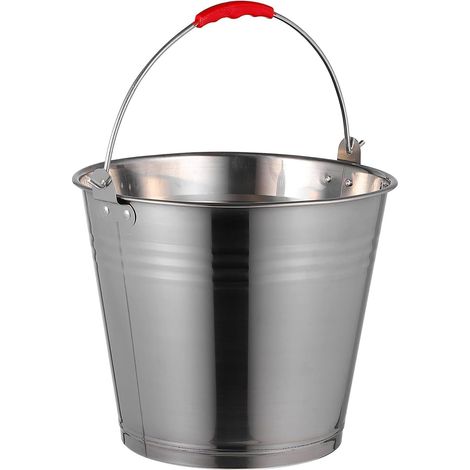Filiyano-Seau en métal - Seau à eau, jardin, multi-usages - Acier inoxydable - 8 litres (1/5)