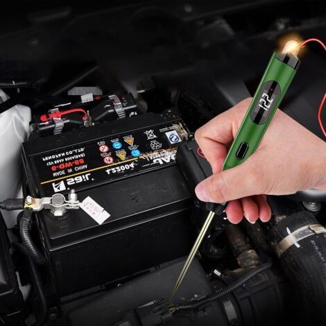 Tester di circuiti digitale, luce automobilistica, penna rilevatore di tensione, display LED in tempo reale, intervallo 5V-30V, rilevatore di fusibili e guasti per auto, camion, fai da te (1/4)