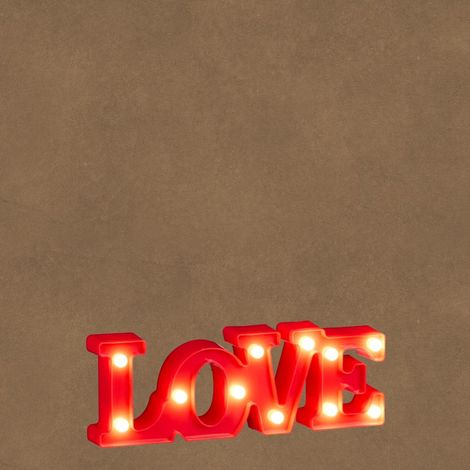 SCRITTA LOVE ROS LED BIA CALD IP20 BAT 30X11X2CM