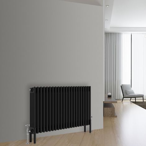 Traditional Vintage Cast Iron Style Radiator Black 4 Column 600x1010mm