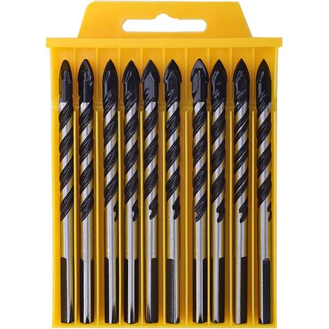 Jeu, De 10 Forets À Φ8mm - Mèches Pour Perceuse-Visseuse Et Perceuse À Percussion - Spécial Béton,Bois,Plastique Et Maçonnerie - Livré Dans Un Coffret (1/4)