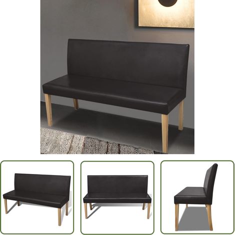 Furniture Limited - Banc 139,5 cm Marron foncé Similicuir (1/5)
